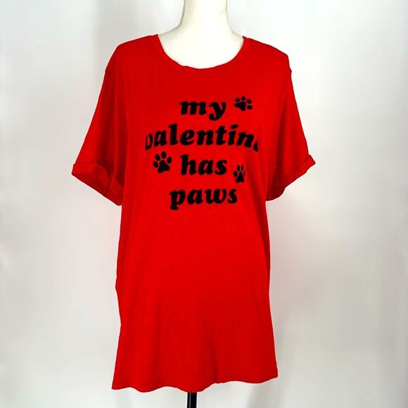 Torrid Red Dog Lover Crew Neck Roll Sleeve T-Shirt Size 3 or 3X - Picture 2 of 13